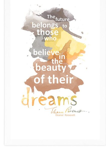 Poster cu passepartout citat despre vise - Eleanor Roosevelt