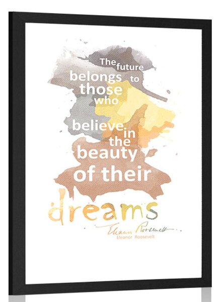 Poster cu passepartout citat despre vise - Eleanor Roosevelt