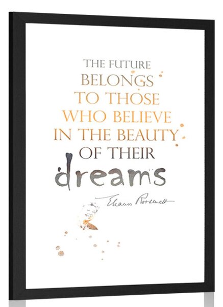 Poster cu passepartout citat motivațional - Eleanor Roosevelt
