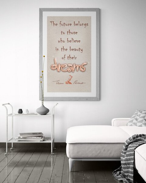 Poster cu passepartout citat motivațional despre vise - Eleanor Roosevelt
