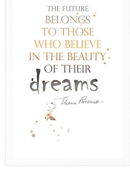 Poster cu passepartout citat motivațional - Eleanor Roosevelt