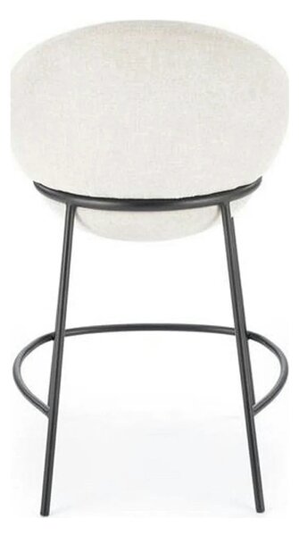 Scaun bar H118, bej deschis/negru, stofa clasica/otel, 53x57x90 cm