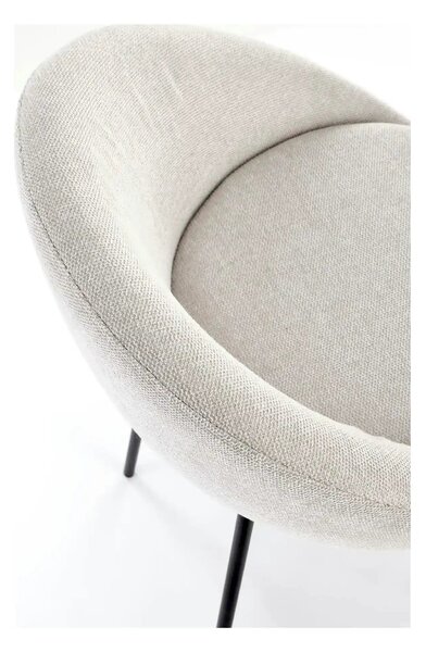 Scaun bar H118, bej deschis/negru, stofa clasica/otel, 53x57x90 cm