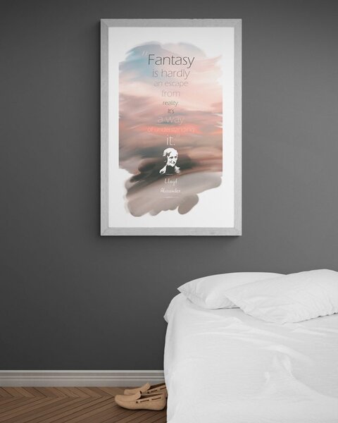 Poster cu passepartout citat despre fantazie - Lloyd Alexander