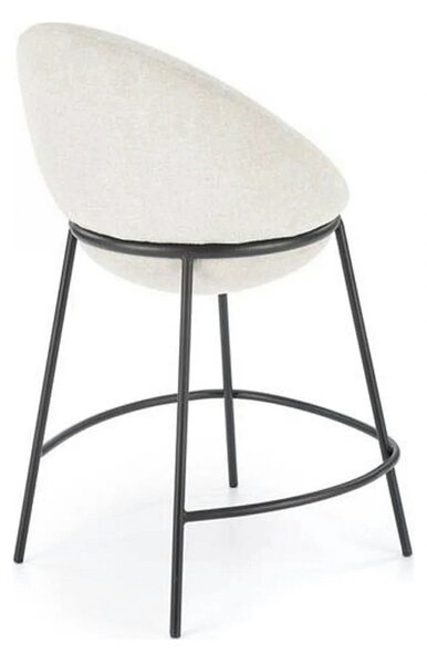 Scaun bar H118, bej deschis/negru, stofa clasica/otel, 53x57x90 cm