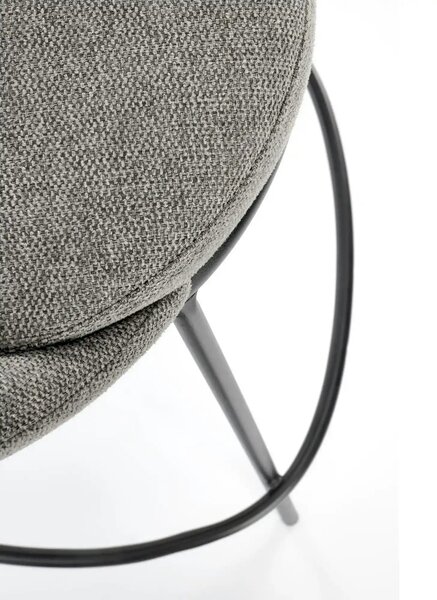 Scaun bar H118, gri/negru, stofa clasica/otel, 53x57x90 cm