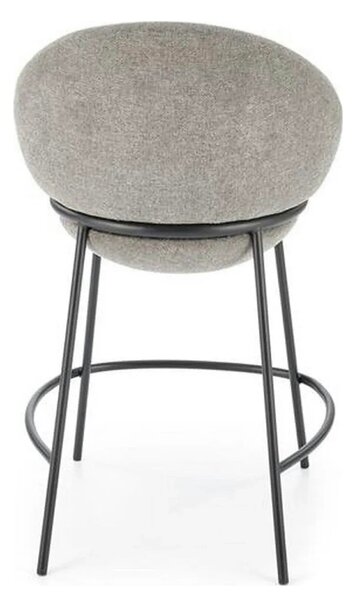 Scaun bar H118, gri/negru, stofa clasica/otel, 53x57x90 cm