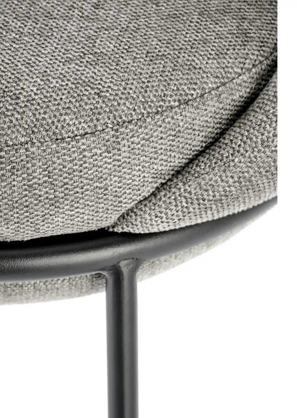 Scaun bar H118, gri/negru, stofa clasica/otel, 53x57x90 cm
