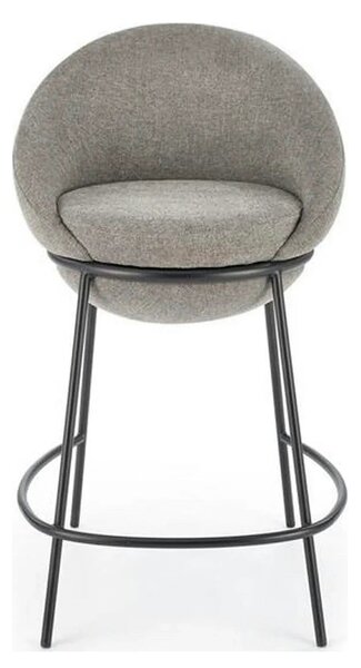 Scaun bar H118, gri/negru, stofa clasica/otel, 53x57x90 cm