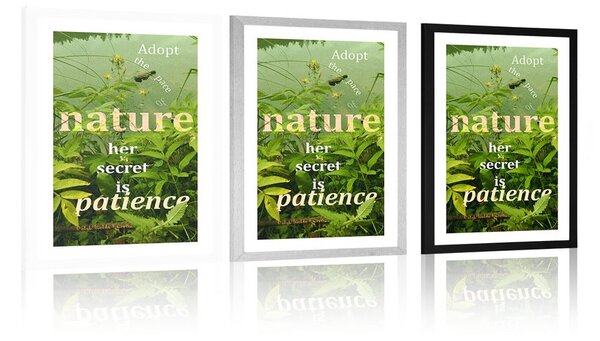 Poster cu passepartout citat într-un stil natural