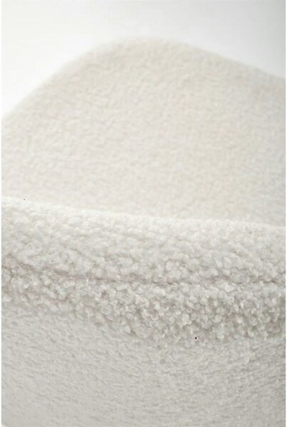 Scaun bar H119, crem/negru, stofa buclata/otel, 54x53x92 cm