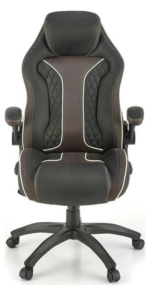 Scaun de birou HAMLET, negru/gri, piele ecologica, 65x70x117 cm