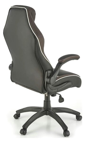 Scaun de birou HAMLET, negru/gri, piele ecologica, 65x70x117 cm