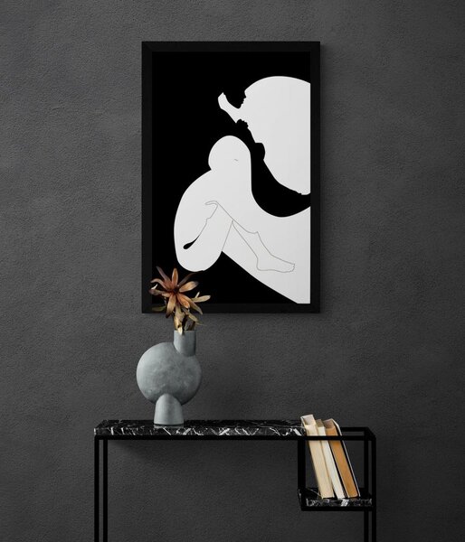 Poster originalitatea femeii în alb-negru
