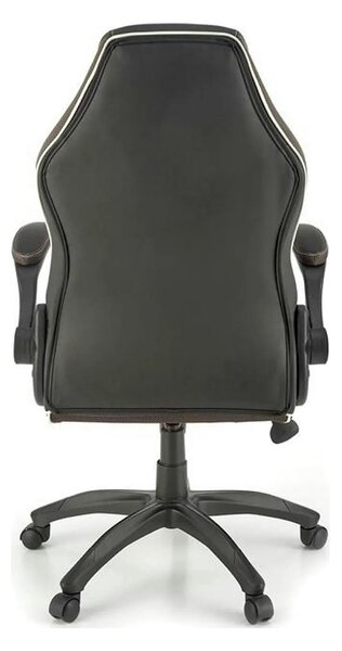 Scaun de birou HAMLET, negru/gri, piele ecologica, 65x70x117 cm
