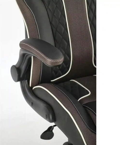 Scaun de birou HAMLET, negru/gri, piele ecologica, 65x70x117 cm