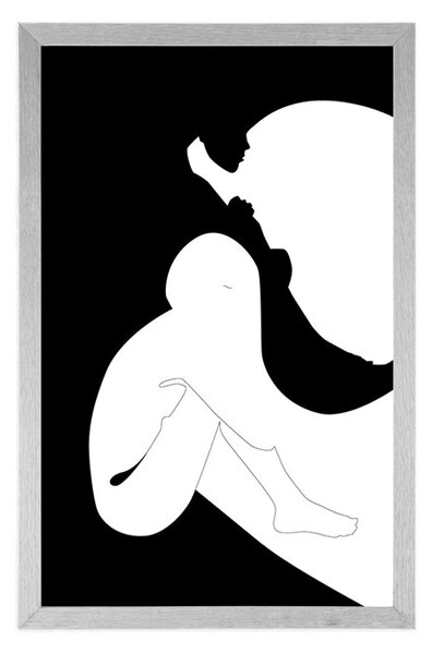 Poster originalitatea femeii în alb-negru