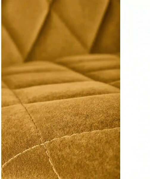 Scaun K450, galben mustar/negru, stofa catifelata/metal, 44x58x85 cm