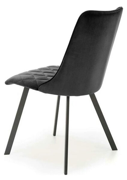 Scaun K450, negru, stofa catifelata/metal, 44x58x85 cm