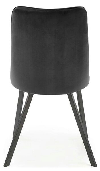 Scaun K450, negru, stofa catifelata/metal, 44x58x85 cm