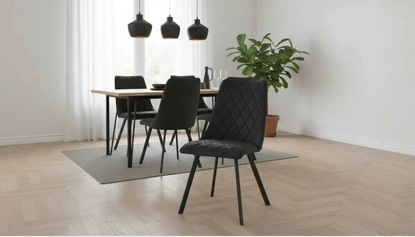 Scaun K450, negru, stofa catifelata/metal, 44x58x85 cm