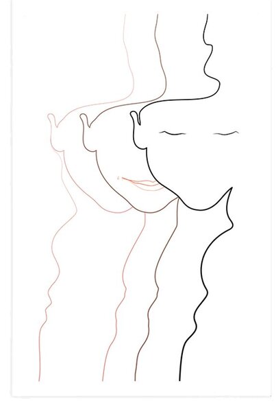 Poster contururile feței feminine