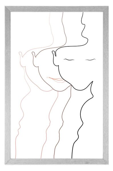 Poster contururile feței feminine