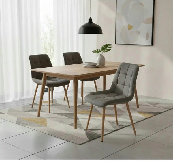 Scaun CHIC D, gri - Bluvel 14, stofa catifelata/metal, 50x58x88 cm