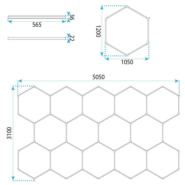 Lampă LED HEXAGON JNH052-H White