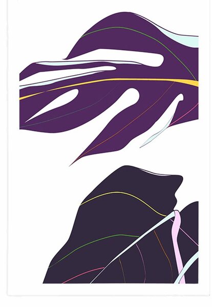 Poster frunze de monstru violet