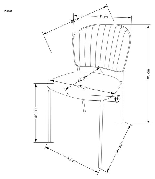 Scaun tapitat K499, roz/auriu, stofa catifelata, 47x56x85 cm
