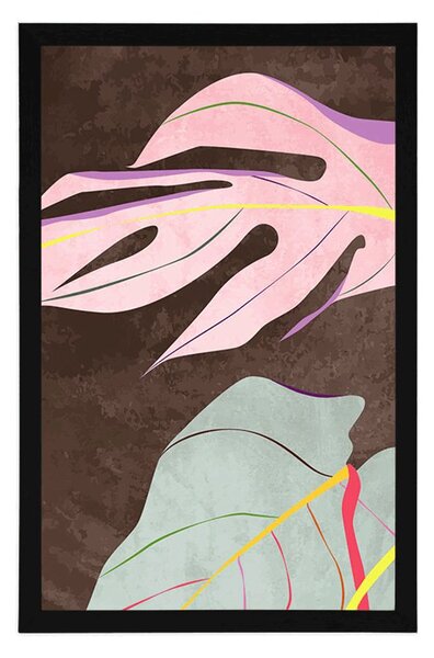 Poster monstru elegant pe un fundal maro