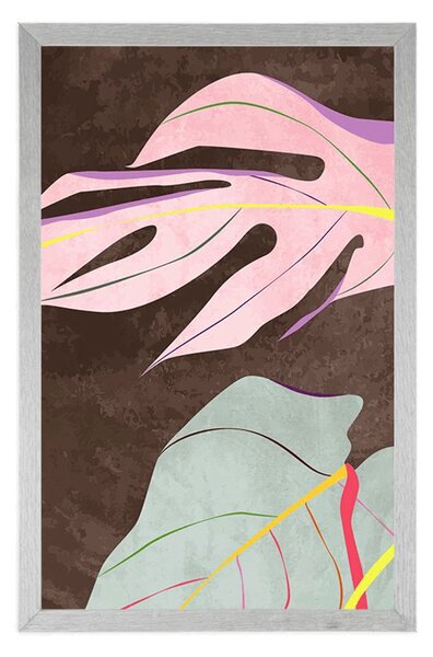 Poster monstru elegant pe un fundal maro