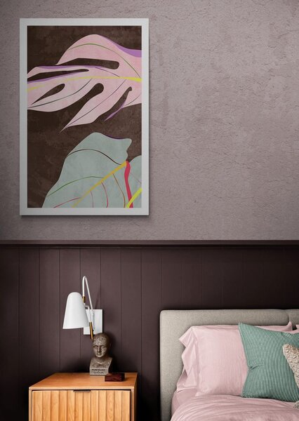 Poster monstru elegant pe un fundal maro