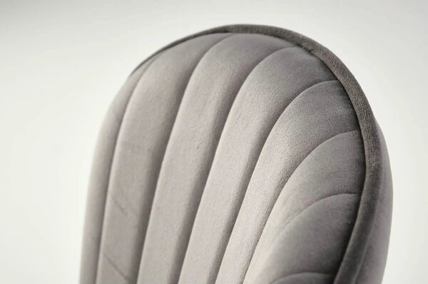 Scaun tapitat K499, gri/auriu, stofa catifelata, 47x56x85 cm