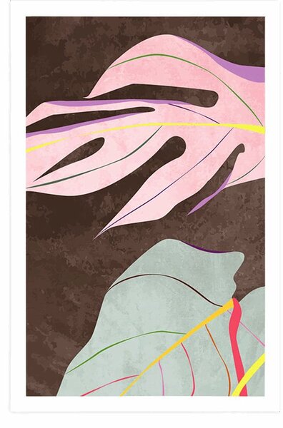 Poster monstru elegant pe un fundal maro