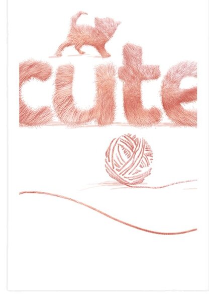 Poster pisică cu inscripție Cute