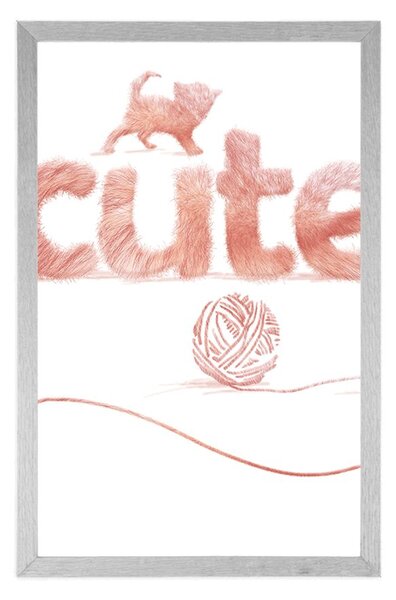 Poster pisică cu inscripție Cute