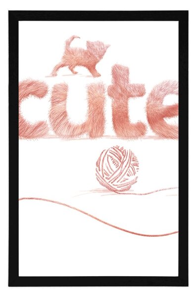Poster pisică cu inscripție Cute