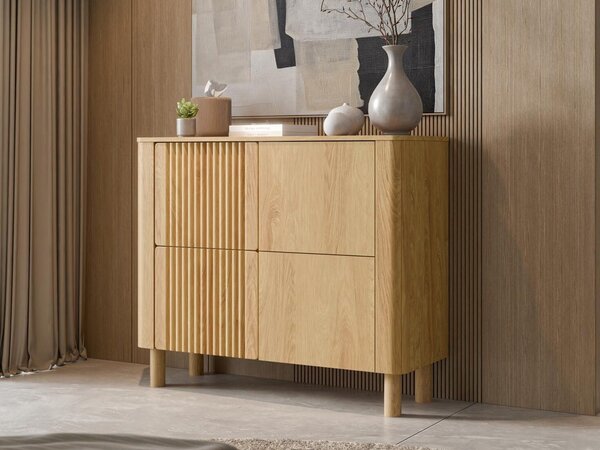 Bufet Houston 2230, Hickory stejar, MDF, PAL laminat, 93x110x40cm, 36 kg, Lemn: Fag