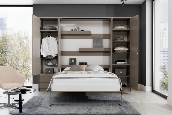 Canapea extensibilă verticală Genius 120x200 cu un birou - congo / cașmir
