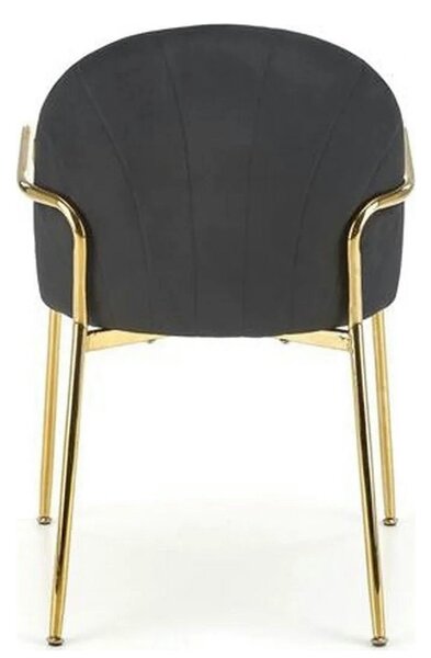 Scaun tapitat K500, bej/auriu, stofa catifelata, 53x57x80 cm