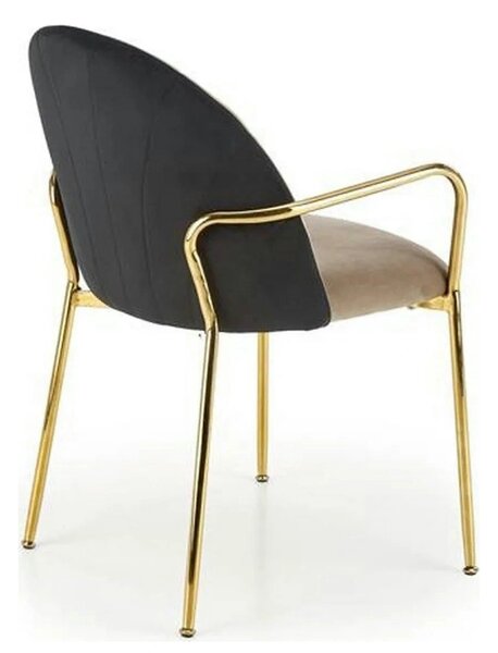 Scaun tapitat K500, bej/auriu, stofa catifelata, 53x57x80 cm