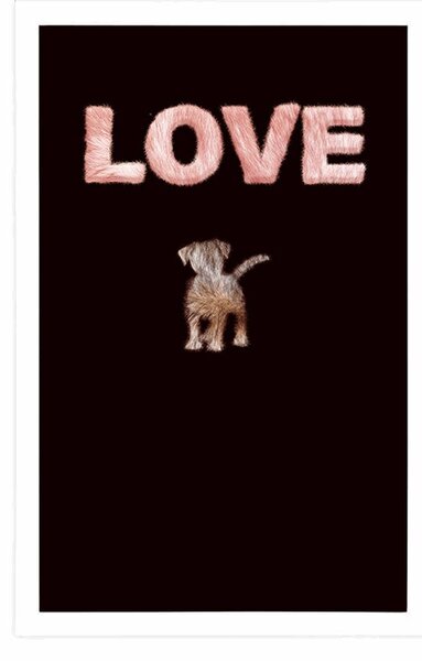 Poster cățel cu inscripție Love