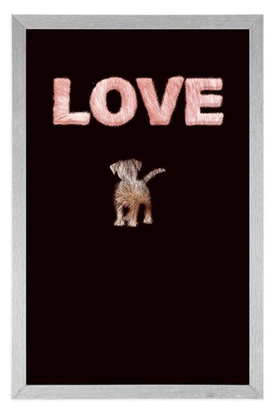 Poster cățel cu inscripție Love