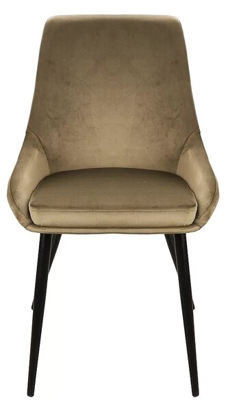 Scaun pentru living COBE, stofa catifelata verde olive/negru, 49x43x85