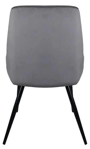Scaun COBE, stofa catifelata gri/negru, 49x43x85 cm