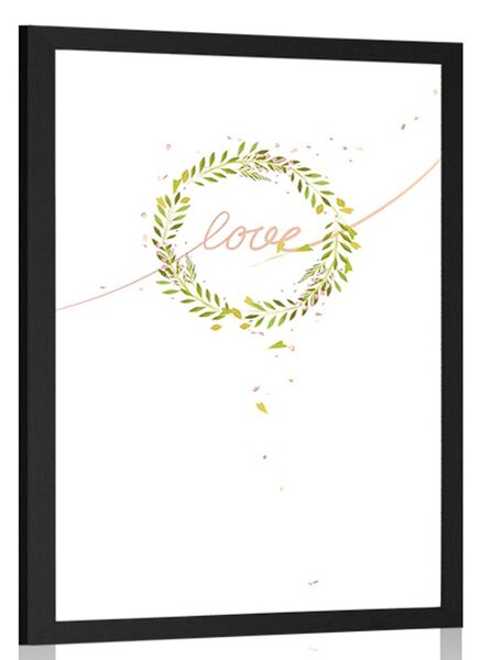 Poster cu inscripția minimalistă Love