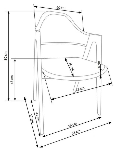 Scaun tapitat modern K344, bej/nuc, stofa clasica/metal, 51x57x82 cm