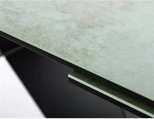 Masa moderna dining WESTIN CERAMIC, sticla securizata/ceramica, turcoa